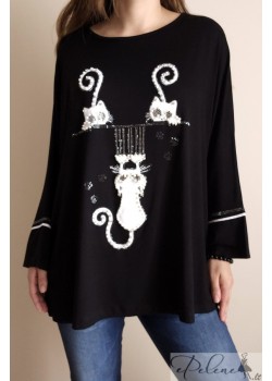 Nauja didelio dydžio palaidinė su katinų motyvu